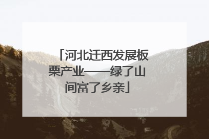河北迁西发展板栗产业——绿了山间富了乡亲