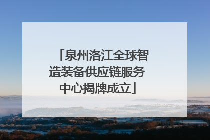 泉州洛江全球智造装备供应链服务中心揭牌成立