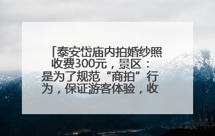 泰安岱庙内拍婚纱照收费300元，景区：是为了规范“商拍”行为，保证游客体验，收取费用全部上交国库