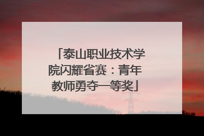 泰山职业技术学院闪耀省赛：青年教师勇夺一等奖