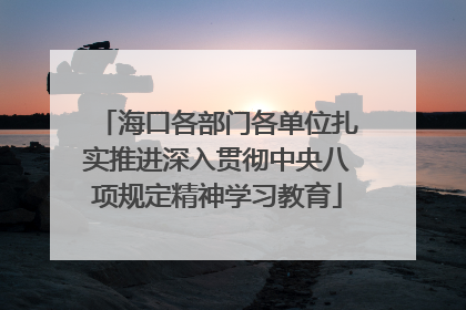 海口各部门各单位扎实推进深入贯彻中央八项规定精神学习教育