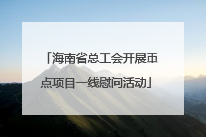 海南省总工会开展重点项目一线慰问活动