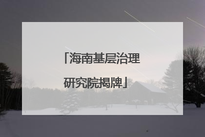 海南基层治理研究院揭牌