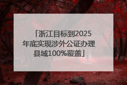 浙江目标到2025年底实现涉外公证办理县域100%覆盖