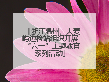 浙江温州、大麦屿边检站组织开展“六一”主题教育系列活动