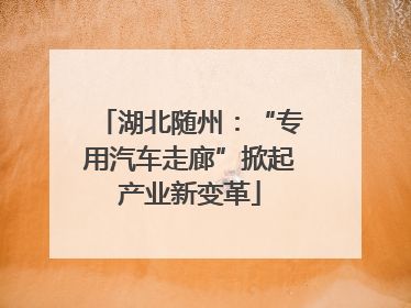 湖北随州：“专用汽车走廊”掀起产业新变革