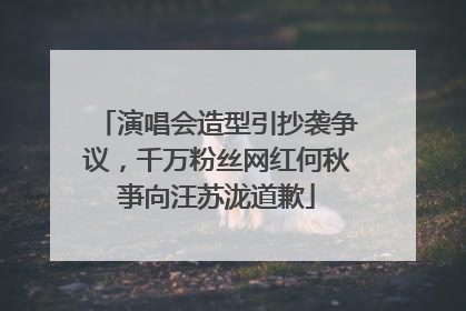 演唱会造型引抄袭争议，千万粉丝网红何秋亊向汪苏泷道歉