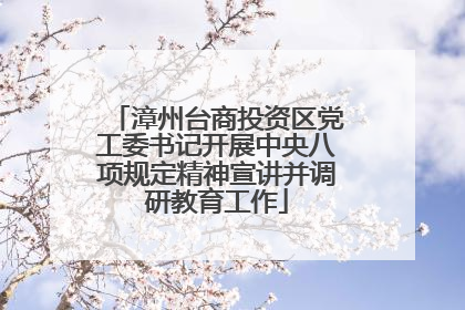 漳州台商投资区党工委书记开展中央八项规定精神宣讲并调研教育工作