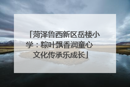 菏泽鲁西新区岳楼小学：粽叶飘香润童心 文化传承乐成长