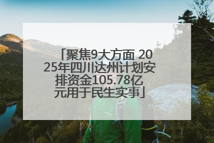 聚焦9大方面 2025年四川达州计划安排资金105.78亿元用于民生实事