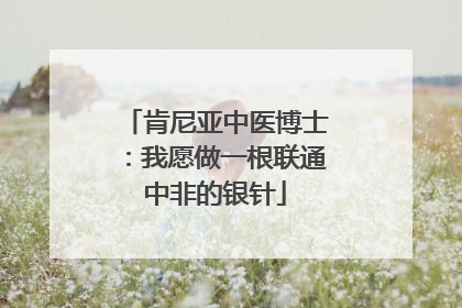 肯尼亚中医博士：我愿做一根联通中非的银针