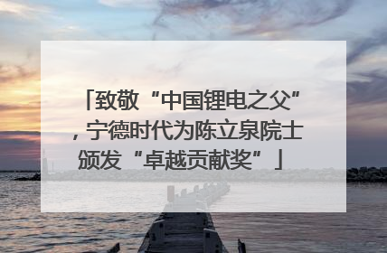 致敬“中国锂电之父”，宁德时代为陈立泉院士颁发“卓越贡献奖”