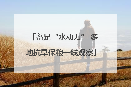 蓄足“水动力” 多地抗旱保粮一线观察