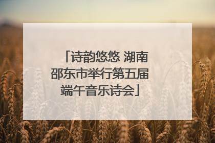 诗韵悠悠 湖南邵东市举行第五届端午音乐诗会