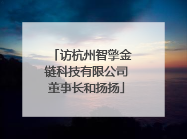 访杭州智擎金链科技有限公司董事长和扬扬