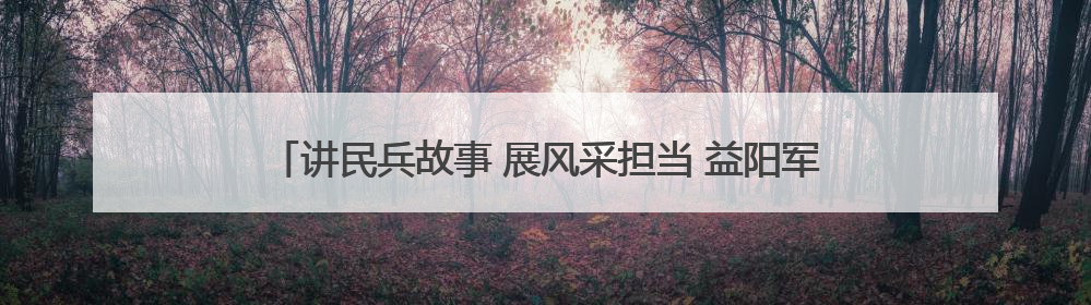 讲民兵故事 展风采担当 益阳军分区开展“民兵活动日”系列活动