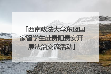 西南政法大学东盟国家留学生赴贵阳贵安开展法治交流活动