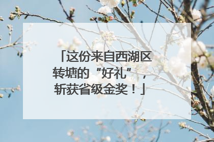 这份来自西湖区转塘的“好礼”，斩获省级金奖！