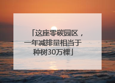 这座零碳园区，一年减排量相当于种树30万棵