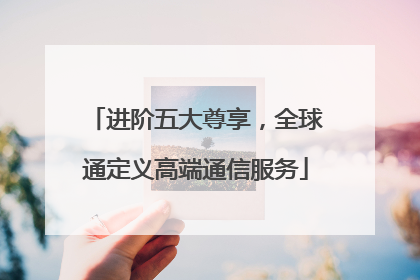 进阶五大尊享，全球通定义高端通信服务