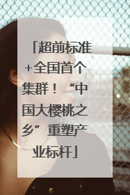 超前标准+全国首个集群！“中国大樱桃之乡”重塑产业标杆