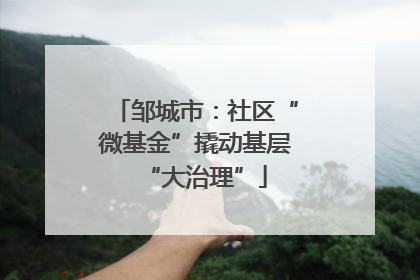 邹城市：社区“微基金”撬动基层“大治理”