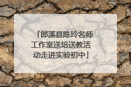 郎溪县陈玲名师工作室送培送教活动走进实验初中