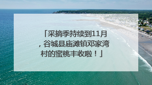 采摘季持续到11月，谷城县庙滩镇邓家湾村的蜜桃丰收啦！