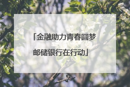 金融助力青春圆梦邮储银行在行动