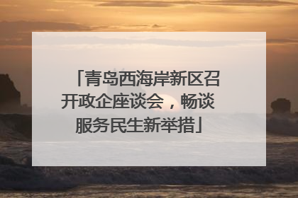 青岛西海岸新区召开政企座谈会，畅谈服务民生新举措