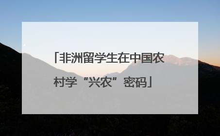 非洲留学生在中国农村学“兴农”密码