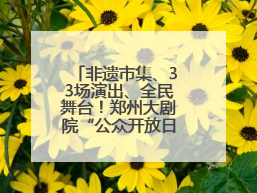非遗市集、33场演出、全民舞台！郑州大剧院“公众开放日艺术节”举行