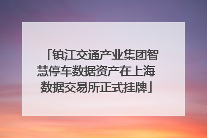 镇江交通产业集团智慧停车数据资产在上海数据交易所正式挂牌