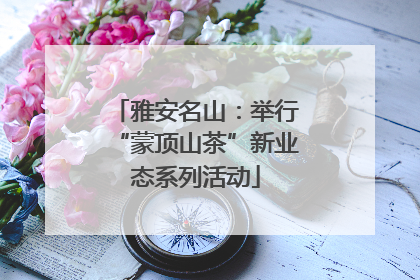 雅安名山：举行“蒙顶山茶”新业态系列活动