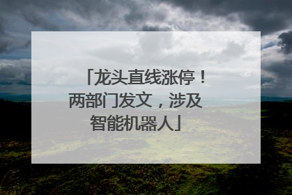 龙头直线涨停！两部门发文，涉及智能机器人