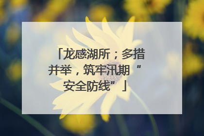 龙感湖所；多措并举，筑牢汛期“安全防线”