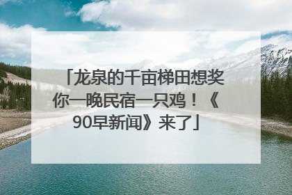 龙泉的千亩梯田想奖你一晚民宿一只鸡！《90早新闻》来了