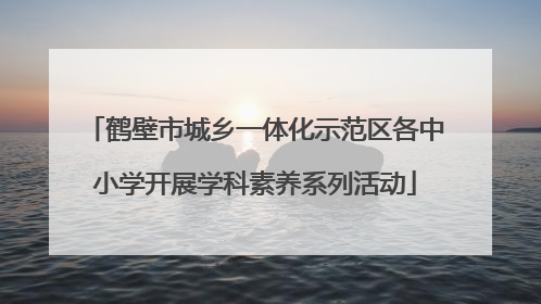 鹤壁市城乡一体化示范区各中小学开展学科素养系列活动