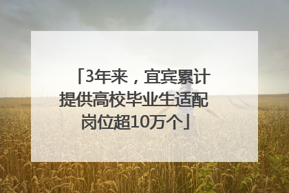 3年来，宜宾累计提供高校毕业生适配岗位超10万个
