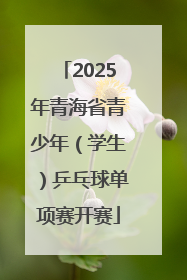 2025年青海省青少年（学生）乒乓球单项赛开赛