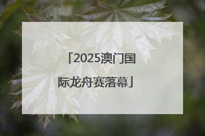 2025澳门国际龙舟赛落幕