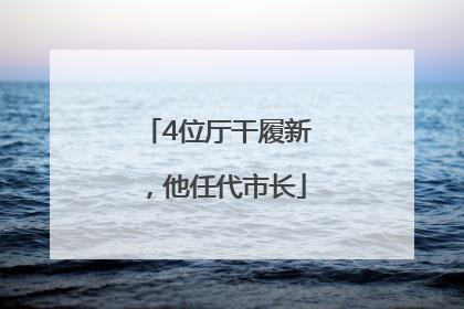 4位厅干履新，他任代市长
