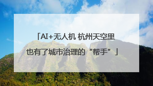 AI+无人机 杭州天空里也有了城市治理的“帮手”